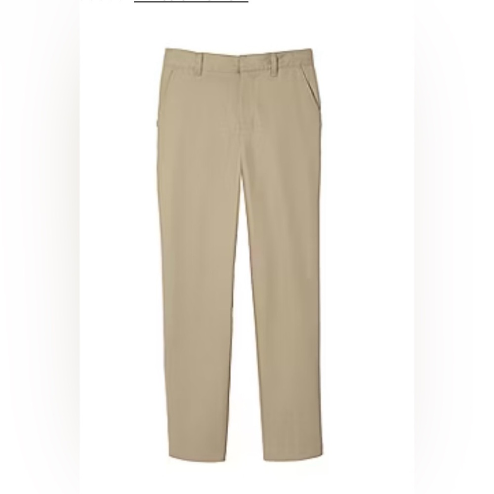 French Toast Relaxed Fit Twill Pant Straight Relaxed Fit in khaki sz 7 slim & 20